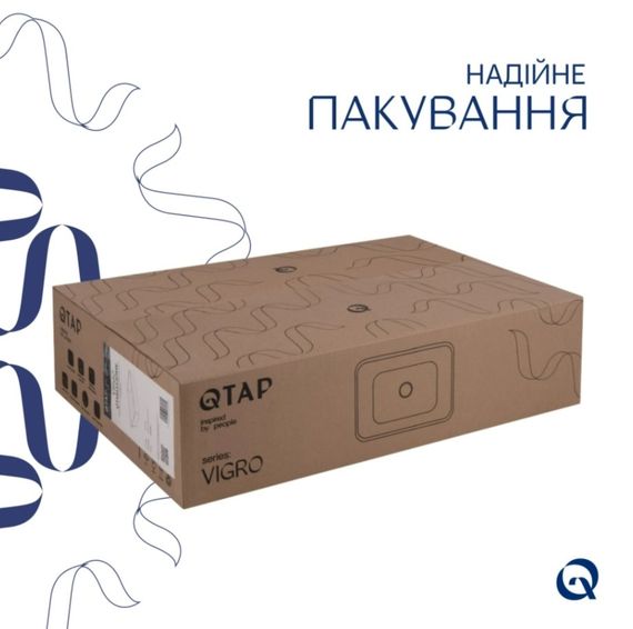 Раковина накладна Qtap Virgo N 560x380x130 White з донним клапаном QT18116308W48462 | Зображення 4