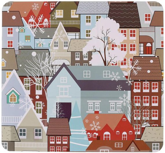 Набір 12 сервірувальних серветок 28x30см підтарільники Happy Holidays-127, поліпропілен