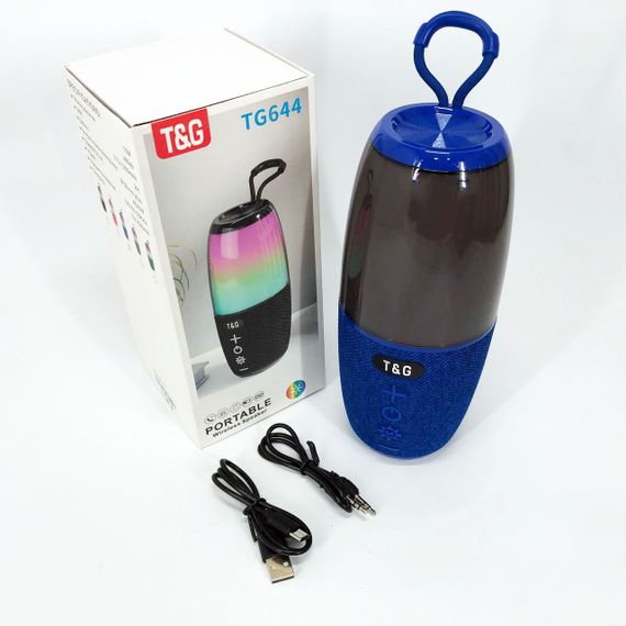 Портативная колонка TG644 5W с RGB подсветкой и ремешком. TY-885 Цвет: синий | Зображення 5