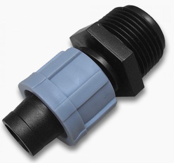 Адаптер Bradas для крапельної стрічки із зовнішньою різьбою 1/2" 25 шт