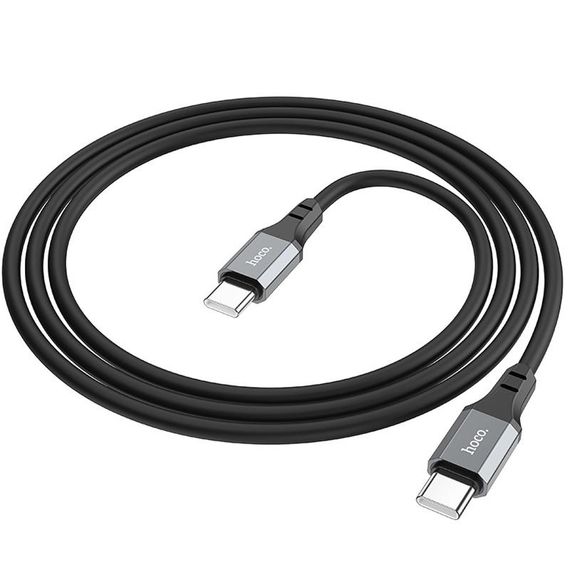 Дата кабель Hoco X86 Spear Type-C to Type-C 60W (1m) Black | Зображення 3