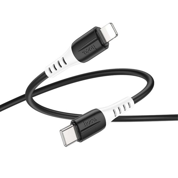 Дата кабель Hoco X82 Silicone Type-C to Lightning 20W (1m) Black | Зображення 2