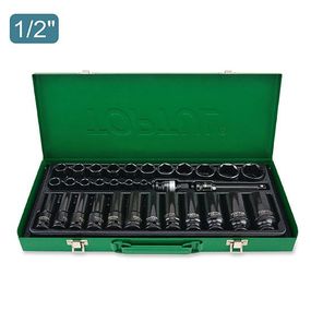 Набор ударных головок 1/2" 8-32мм 32ед короткие+длинные TOPTUL GDAD3201