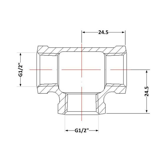 Трійник чавунний 1/2" ВР | Зображення 1