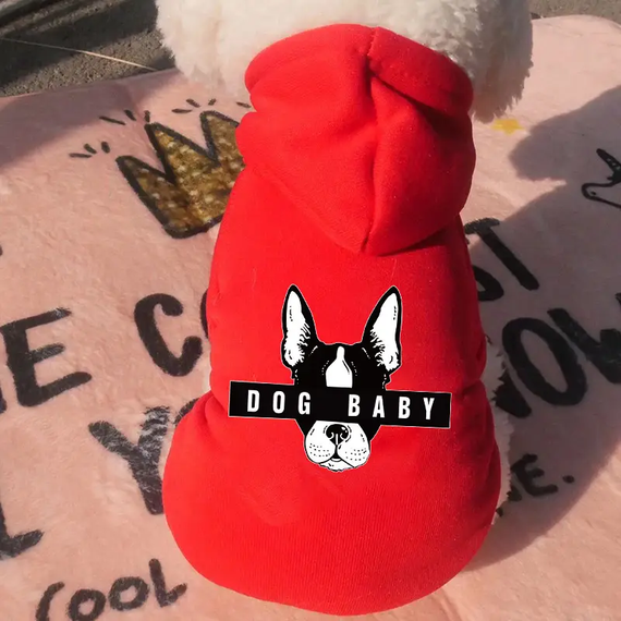 Толстовка для собак на флісі Dog baby червоного кольору розмір M | Зображення 1