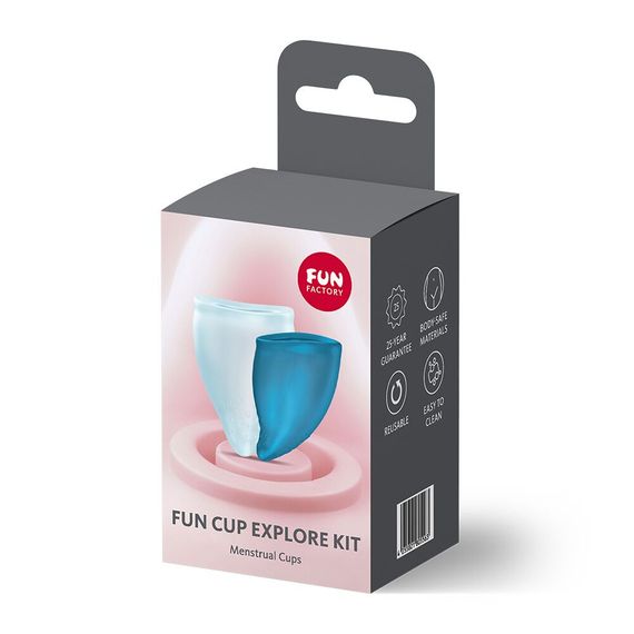 Набір менструальних чаш Fun Factory FUN CUP EXPLORE KIT, 2 шт, Multicolored Turquoise, об’єми 20 та 30 мл, Бірюзовий | Зображення 6