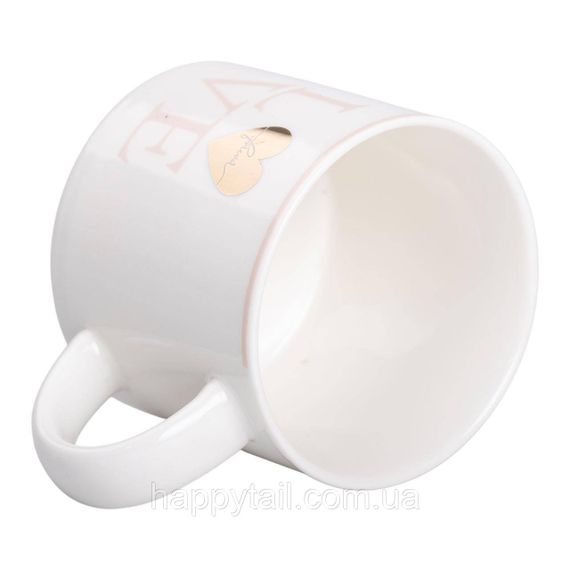 Чашка фарфоровая 350 (мл) для кофе и чая Love Белая RX-N240126WL | Зображення 2