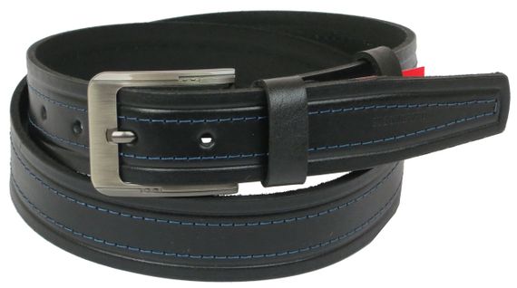 Мужской ремень под джинсы Skipper черный 3,8 см