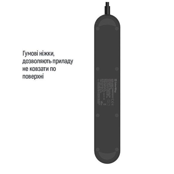 Мережевий фільтр живлення ColorWay CW-CHE44PDB, 4 розетки/4USB 2M (CW-CHE44PDB) | Зображення 7