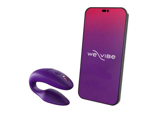 Вібратор для пар We-Vibe SYNC 2 Purple — гнучкий, We-Connect Bluetooth, водонепроникний, магнітна зарядка | Зображення 1
