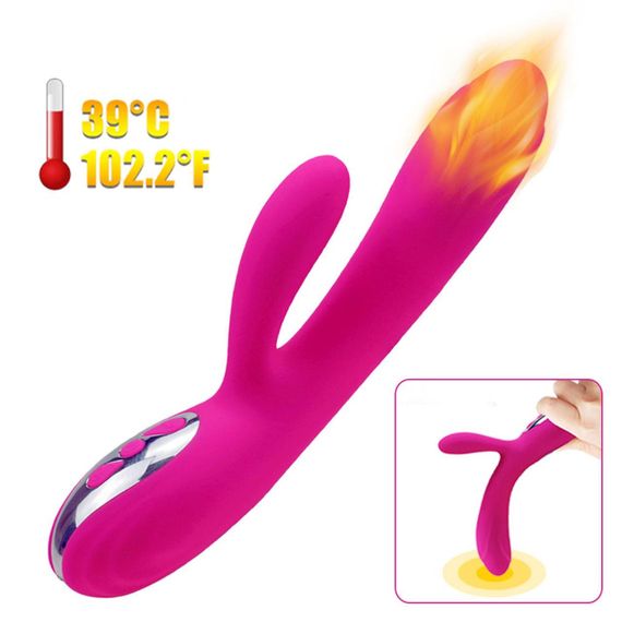 Вібратор - Joker Heating Double Vibrating Massage Stick Pink Sex Aura | Зображення 3