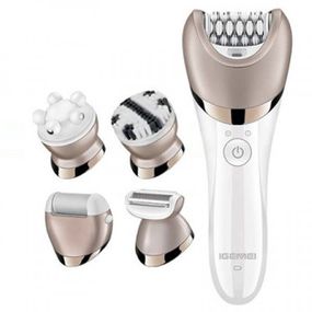 Эпилятор GEMEI GM-7003 аккумуляторный беспроводной с 5 SZ-919 насадками женский