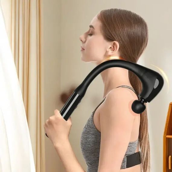 Выгнутый перкуссионный массажер для самостоятельного массажа тела и мышц JA-G4 ударный массажер | Зображення 1