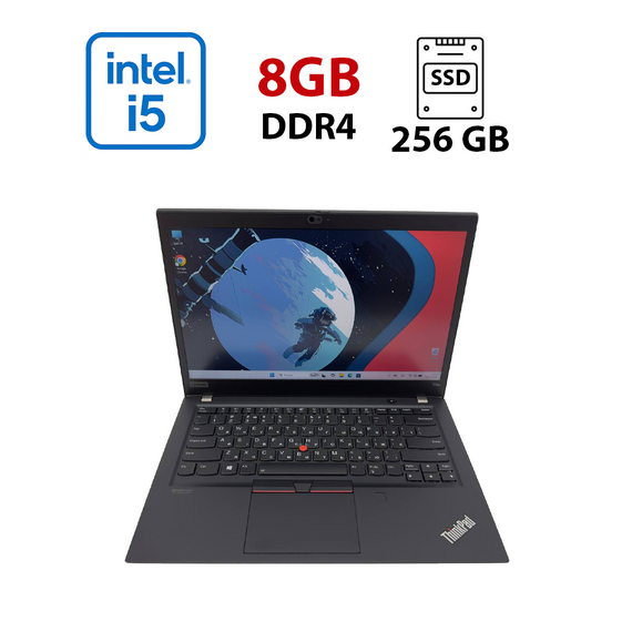 Ультрабук Lenovo ThinkPad T14s / 14" (1920х1080) IPS / Intel Core i5-10310U (4 (8) ядра по 1.7 - 4.4 GHz) / 8 GB DDR4 / 256 GB SSD / Intel UHD Graphics / WebCam б/у