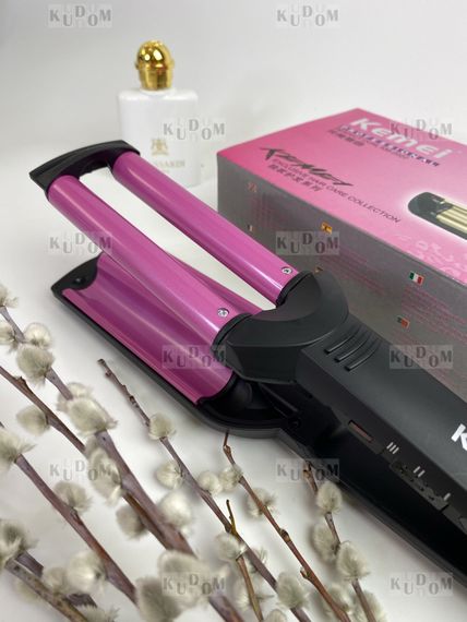 Плойка потрійна для волосся з регулюванням температури XPRO KM-2022 (234567369_382) | Зображення 7