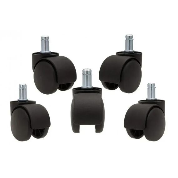 Колеса для офісного крісла Bonro M10 прогумовані пластикові комплект 5 шт чорні (42411919)