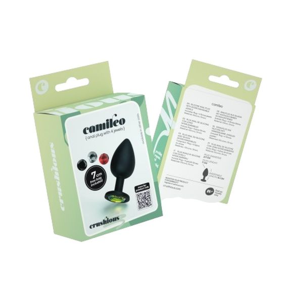 Анальна пробка Cuore Crushious, зі змінними кристалами, силіконова, чорна, 7 х 2.7 см, розмір S sexstyle | Зображення 9