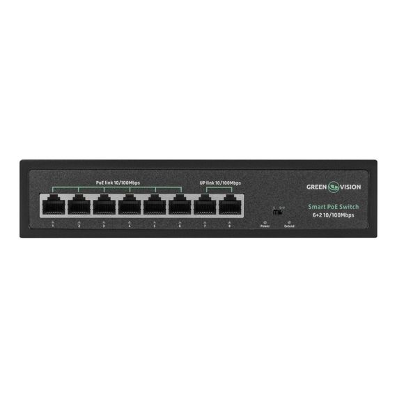 Комутатор мережевий Greenvision GV-015-D-06+2P | Зображення 1
