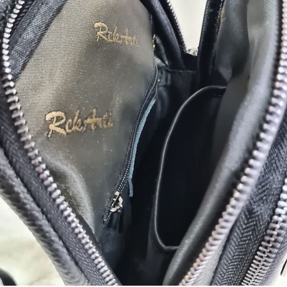 Сумка-слінг чоловіча чорна через плече з натуральної шкіри TIDING BAG 68223 | Зображення 8