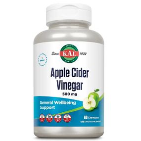 Яблочный уксус KAL Apple Cider Vinegar 500 mg 60 Chewables Apple