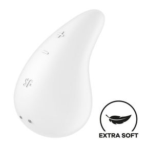 Вібратор для зовнішньої стимуляції Satisfyer Dew Drop White, 2 мотори, 12 режимів, м’який корпус Sex Aura