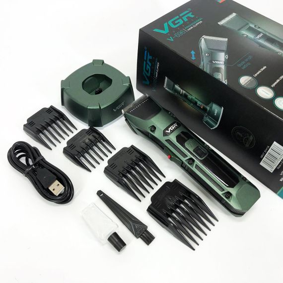 Акумуляторна бездротова машинка для стрижки волосся VGR V-696 з LED дисплеєм та ТУРБО режимом | Зображення 1