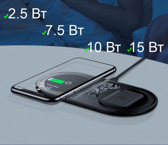 Бездротовий зарядний пристрій 15 Вт XPRO Simple 2in1 (24055-01_488) | Зображення 4