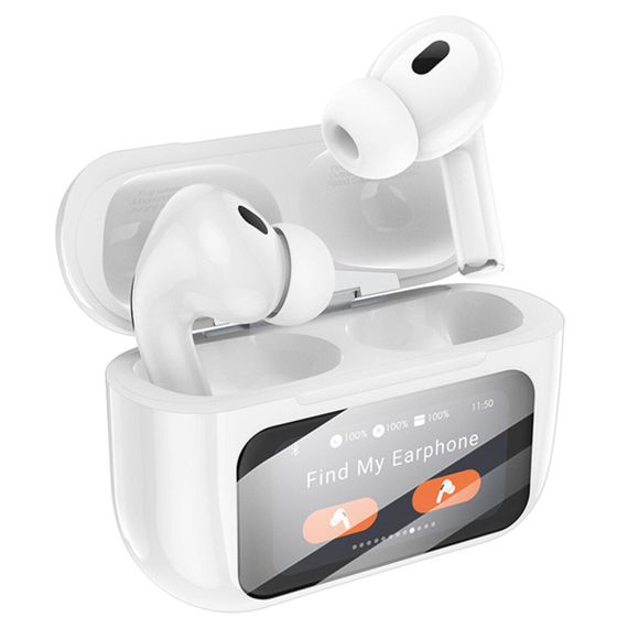 Бездротові навушники BOROFONE BW76 Brocade true wireless ANC noise reduction touch screen BT headset Champagne White | Зображення 2