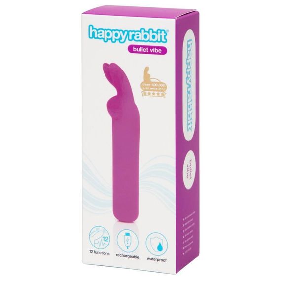 Міні вібратор Happy Rabbit Rechargeable Bullet Purple Sex Aura | Зображення 1