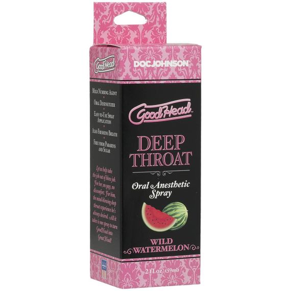 Спрей для мінету Doc Johnson GoodHead DeepThroat Spray - Watermelon 59 мл для глибокого мінету Sex Aura | Зображення 1