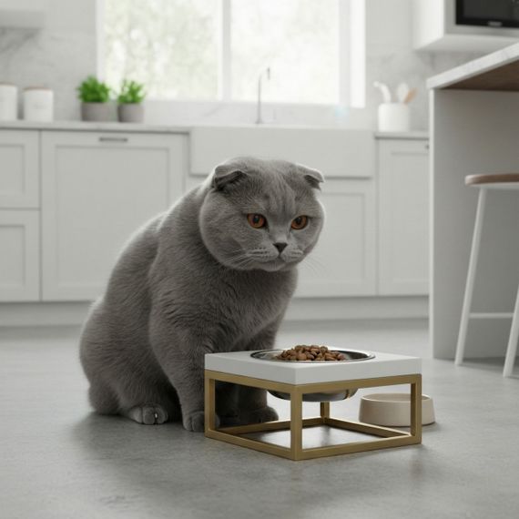 Миска на подставке для кошек и маленьких собак Hollky Base Solo S (1 × 0,45 л) Solo S-18187-GLWH | Зображення 1