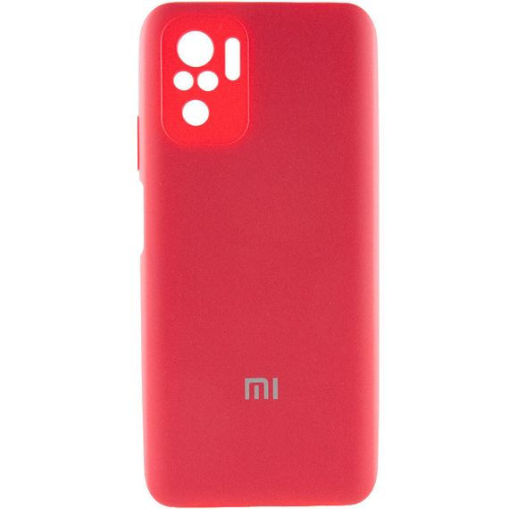 Чехол Silicone Cover Full Camera (AA) для Xiaomi Redmi Note 10 / Note 10s Full camera, Червоний/Rose Red