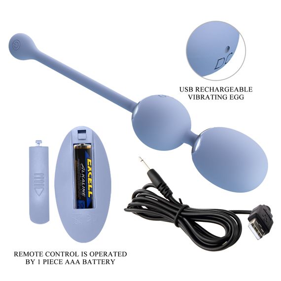 Вагінальні віброкульки - Pretty Love Willie Vibrating Kegel Balls Light Blue | Зображення 7