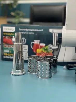 Електром'ясорубка Rainberg RB 2271 3000Вт Електрична м'ясорубка з насадками для ковбаси | Зображення 2