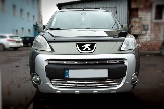 Накладки на решетку радиатора (2 част., нерж.) Carmos - Турецкая сталь для Citroen Berlingo 2008-2018 гг | Зображення 3