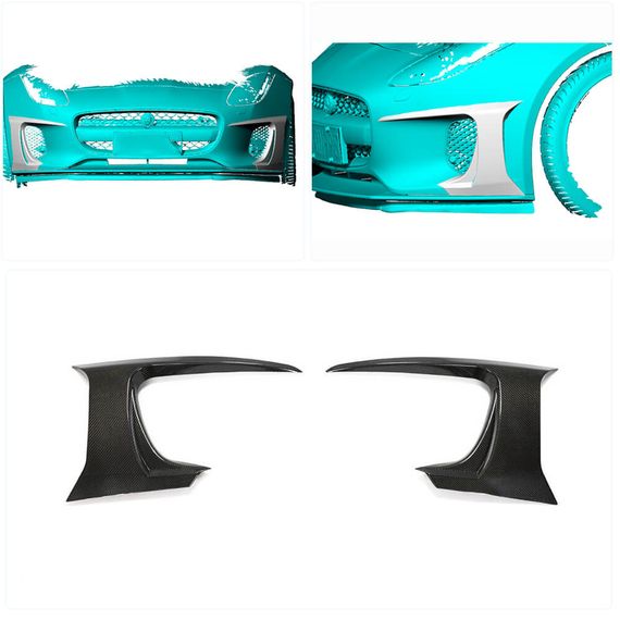 Карбоновые Накладки на Передний Бампер (для Base 2017-2019) для Jaguar F-Type | Зображення 1