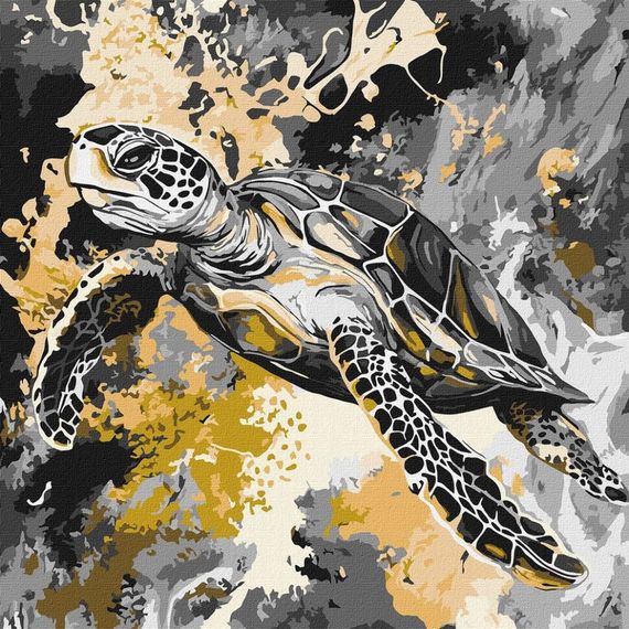 Картина по номерам "Золотая черепаха" ©art_selena_ua KHO6734, 40х40 см