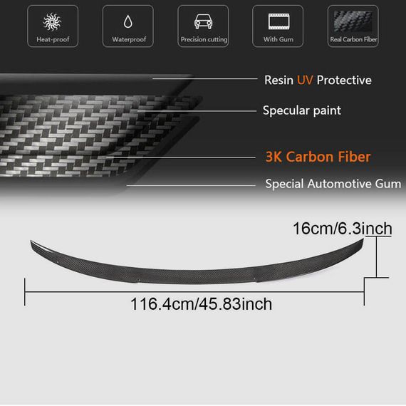 Спойлер V2 (для SD, Карбон) для Ауди A3 2012-2020 гг | Зображення 4