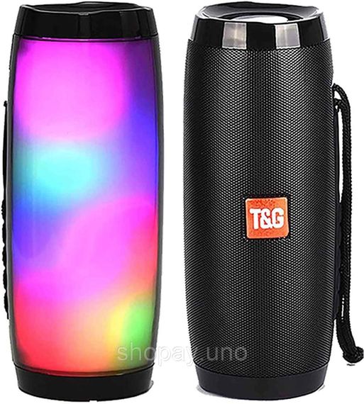 Bluetooth колонка вологостійка TG-157 Pulse з різнокольоровим підсвічуванням ∙ Портативна Bluetooth-колонка T&G TG-157 для дому