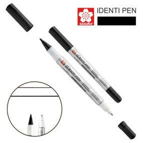 Маркер Sakura перманентный IDENTI PEN, двухсторонний, 0,4/1 мм, Черный (084511362581) - Топ Продаж!