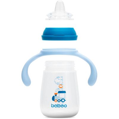 Поильник-непроливайка Baboo с силиконовым носиком, 260 мл, 6+ мес (Transporti / голубая) (8-121) | Зображення 3