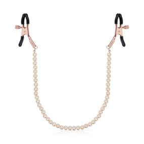 Затискачі для сосків з перлинним ланцюжком Rosy Gold - Nipple Clamps Pearls