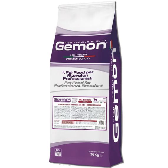 Сухий корм для собак з яловичиною Gemon Dog All Breeds Adult Manzo, 20 кг