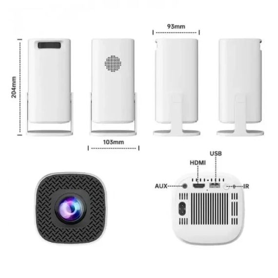 Проектор видео-игровой с джойстиками + пульт управления Android Projector HA-199 Белый | Зображення 2