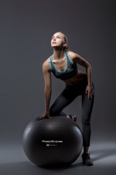 Мяч для фитнеса (фитбол) Павер систем PS-4012 Ø65 cm PRO Gymball Black | Зображення 2