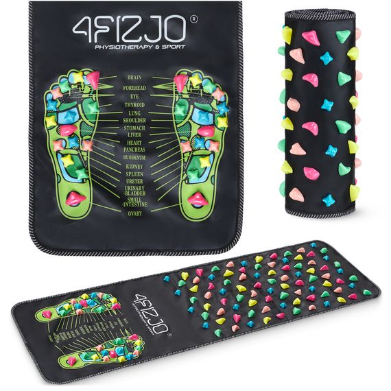 Килимок ортопедичний 4FIZJO 120 x 35 см з каменями для масажу ніг Black (P-5905973403160) | Зображення 9