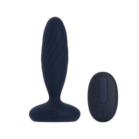 Анальна смарт-вібропробка з пульсацією Svakom Jordan Navy Blue, пульт ДК