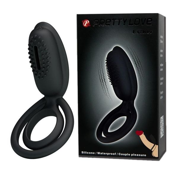 НАСАДКА З ВІБРАЦІЙ "ESTHER" (кільце рекційне) колір чорний sexstyle