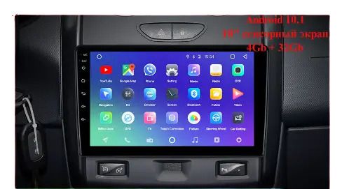 Автомагнитола штатная Renault Duster 2015-2018 Android 10.1 (4/32) черный (Renault Duster 2015-2018_9460) | Зображення 2