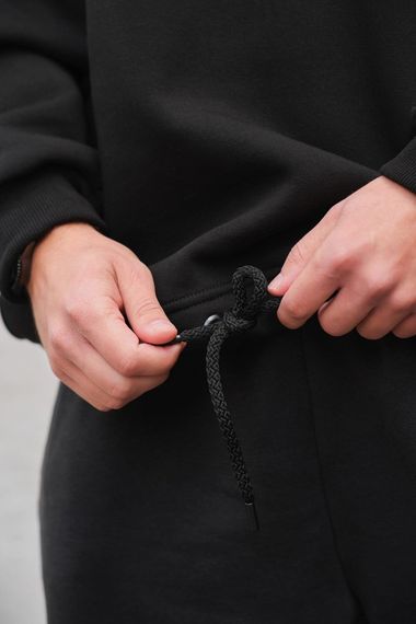 Оверсайз худі толстовка на флісі з капюшоном та принтом  Without BMW Black | Зображення 3